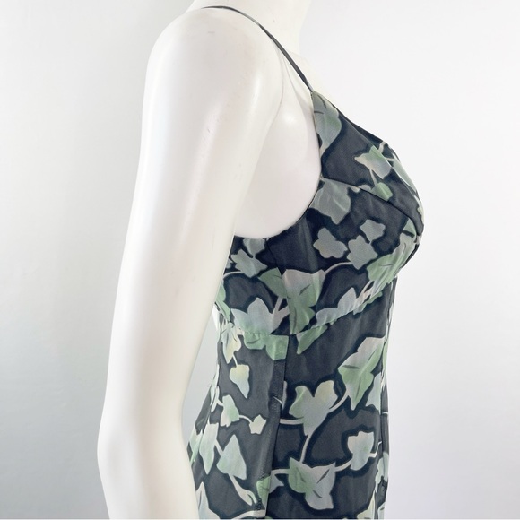 Vintage Rampage Maxi Dress Size 5 Ivy Leaf Print V-Neck Bohemian Sundress Grunge - Picture 7 of 10